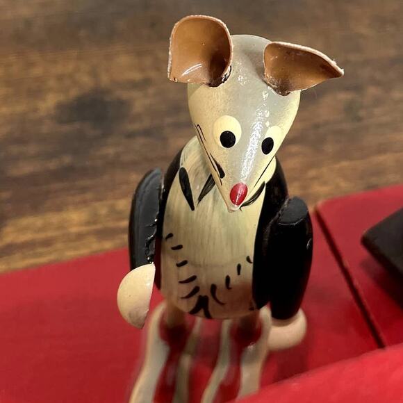 Wooden School Teacher Mice Bookends Vintage V.G. Japan Math Students Kitschy - Picture 11 of 16